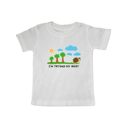 

Inktastic Painting Snail I m Trying My Best with Sun and Trees Gift Baby Boy or Baby Girl T-Shirt