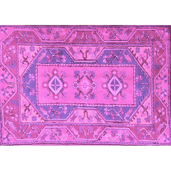 Ahgly Company Indoor Rectangle Oriental Purple Traditional Area Rugs, 5' x 8'