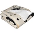 thumbnail image 2 of Art Design Warm Flannel Blanket Modern Boho Leaves Flannel Blanket Modern, 2 of 8