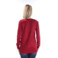 thumbnail image 3 of INC Womens Red Metallic Long Sleeve Scoop Neck Faux Wrap Top XS, 3 of 3