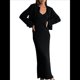 thumbnail image 3 of Vestido Midi de Punto con Cuello en V para Mujer, Informal, Sin Mangas, Ajustado, de Canalé, para Verano y 2025. Negro L, 3 of 10