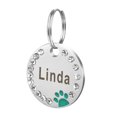 thumbnail image 1 of Naierhg 25mm Metal Blank Dog Tag Paw Rhinestone Pet Cat ID Name Engraved Key Ring Chain, 1 of 8