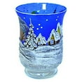 thumbnail image 2 of Xmas Gifts 5.9-Inch High Candlestick Holder, Christmas New Year Design Glass Candleholder, Blue Winter Candle Stand, 2 of 2