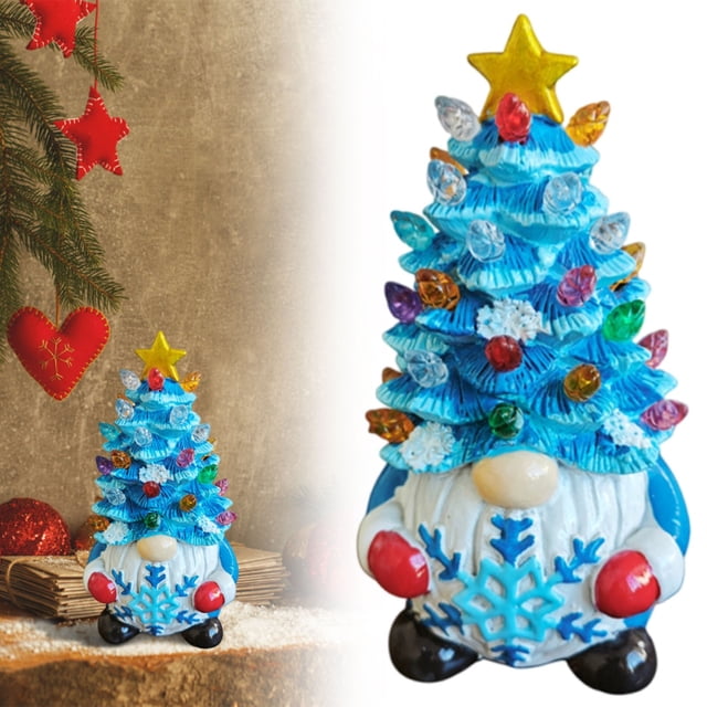 Christmas Decorations Desktop Ornament Light Up Christmas Gnome Tree Decoration Battery Operated LED Festive Figurine With Colorful Lights Desktop dress up