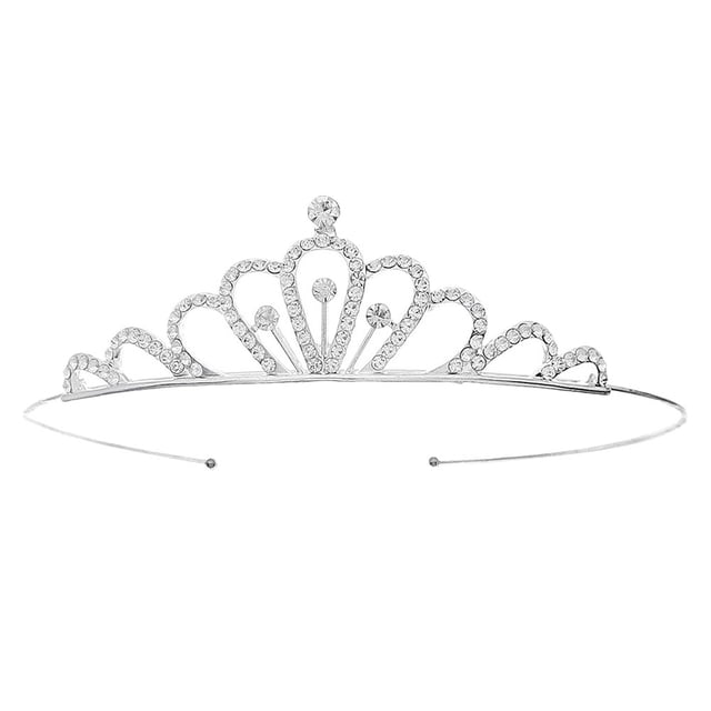 Miangastore Crowns Women Rhinestone Silver Anniversary 1Pcs 4.9x1.2in