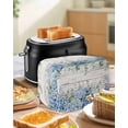 thumbnail image 4 of Eucalyptus Flowers Small Toaster Cover 2 Slice, Kitchen Appliance Covers, Blue Floral Green Vintage Wood Grain Toaster Oven Cover with Loop, Bread Machine Cover Polyester Dust Cover Protection, 4 of 4