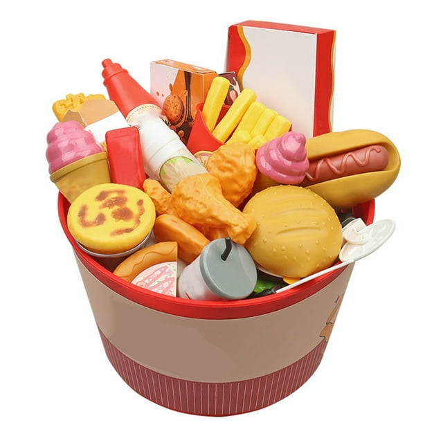 SIYTUAU Children Play Kitchen Toy Breakfast Fast Food Set Simulation Burger Cooking Role Play Game Educational Activity Pretend Meal Preparation Gift Multicolor