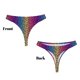 thumbnail image 3 of Balery Leopard Neon Rainbow Gradient Tangas de Algodón para Mujer con Estampado – Ropa Interior Sexy, Transpirable, G-string-X-Small, 3 of 6