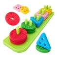 thumbnail image 1 of Juguetes apilables de silicona para clasificar colores, juguete de aprendizaje cognitivo, regalo de cumpleaños para hogar, juego de , juguete, 1 of 7