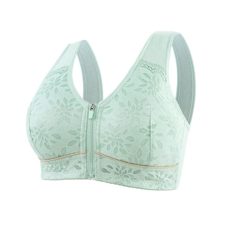 SCSAlgin Women Front Closure Zipper Push Up Bra No Underwire Wireless Bra Plus Size Beauty Back Comfort Everyday Bras