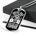 thumbnail image 3 of Diesel Dad Like a Normal Dad Dog Tag Stainless Steel or 18k Gold 24" Chain, 3 of 8