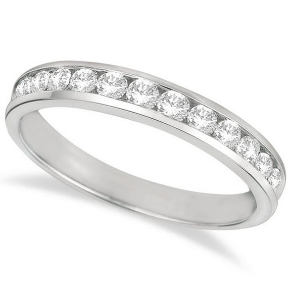Channel-Set Diamond Anniversary Ring Band 14k White Gold (0.50ct)