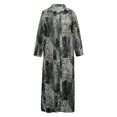 thumbnail image 3 of MAWCLOS Robes Maxi pour Femmes Robe Chemise à Imprimé Floral Kaftan à Revers Manches Longues 8998 Gris 3TG, 3 of 4