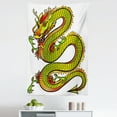 thumbnail image 1 of Dragon Tapestry, Japanese Old Fashion Folk Myth Creature in Vibrant Toned Design, Fabric Wall Hanging Decor for Bedroom Living Room Dorm, 5 Sizes, Lime Green Marigold Red, by Ambesonne, 1 of 1