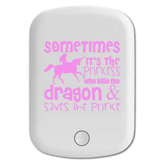 DistinctInk Magnetic Battery Pack, 5000 mAh Wireless Portable Charger with USB-C Cable, Compatible with MagSafe iPhone 14 / 13 / 12 Series - Sometimes It's the Princess Who Kills the Dragon