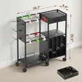 thumbnail image 6 of Advwin Gift Wrapping Paper Storage Cart with Drawer, Rolling Gift Wrap Station with Ribbon & Gift Bage Storage, Multi-purpose Craft Organizer Rack for Home, Office, School or Gift Shop, Black, 6 of 12