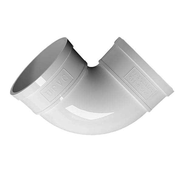 White PVC 90-Degree Elbow, PVC 90 Degree Elbow, PVC 90-Degree Duct Fitting, 3.9 x 4.3 x 5.9 in / 10 x 11 x 15 cm PVC Drain Pipe Connector, Adhesive Pipe Fitting