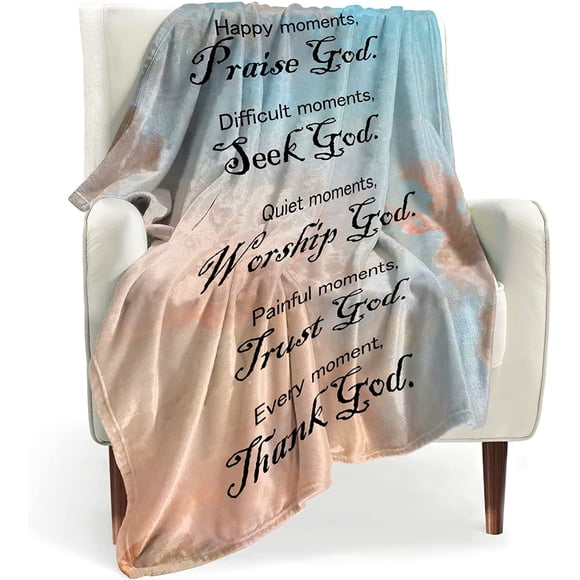 BOOPBEEP Healing Blanket with Inspirational Thoughts and Prayers- Religious Soft Twin Blanket Inspirational Blankets Twin Size 60x80 Inches Bed Blankets Perfect Caring Gift for Men & Women