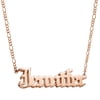 Personalized Planet Rose Goldtone 3-D Old English Name Plaque Necklace ,Women's