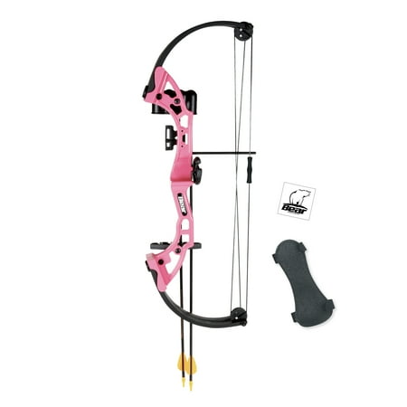 Bear Archery Brave Youth Bow Includes Whisker Biscuit, Arrows, Armguard, and Arrow Quiver Recommended for Ages 8 and Up – (Best Bear Bow For Hunting)