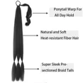 thumbnail image 4 of 30'' Braids Ponytail Extensions Long DIY Braided Hairpiece Ponytail for Women Synthetic Heat-resistant Braid Fake Tail Wine Red, 4 of 10