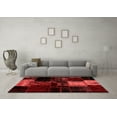 thumbnail image 3 of Ahgly Company Machine Washable Indoor Round Patchwork Red Transitional Area Rugs, 3' Round, 3 of 4