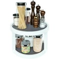 thumbnail image 5 of Home Intuition 2-Tier Twin Turntable Non Skid Lazy Susan 8.75 Inch Inner 9.75" Outer Diameter for Cabinets and Pantry, White Grey, 5 of 6
