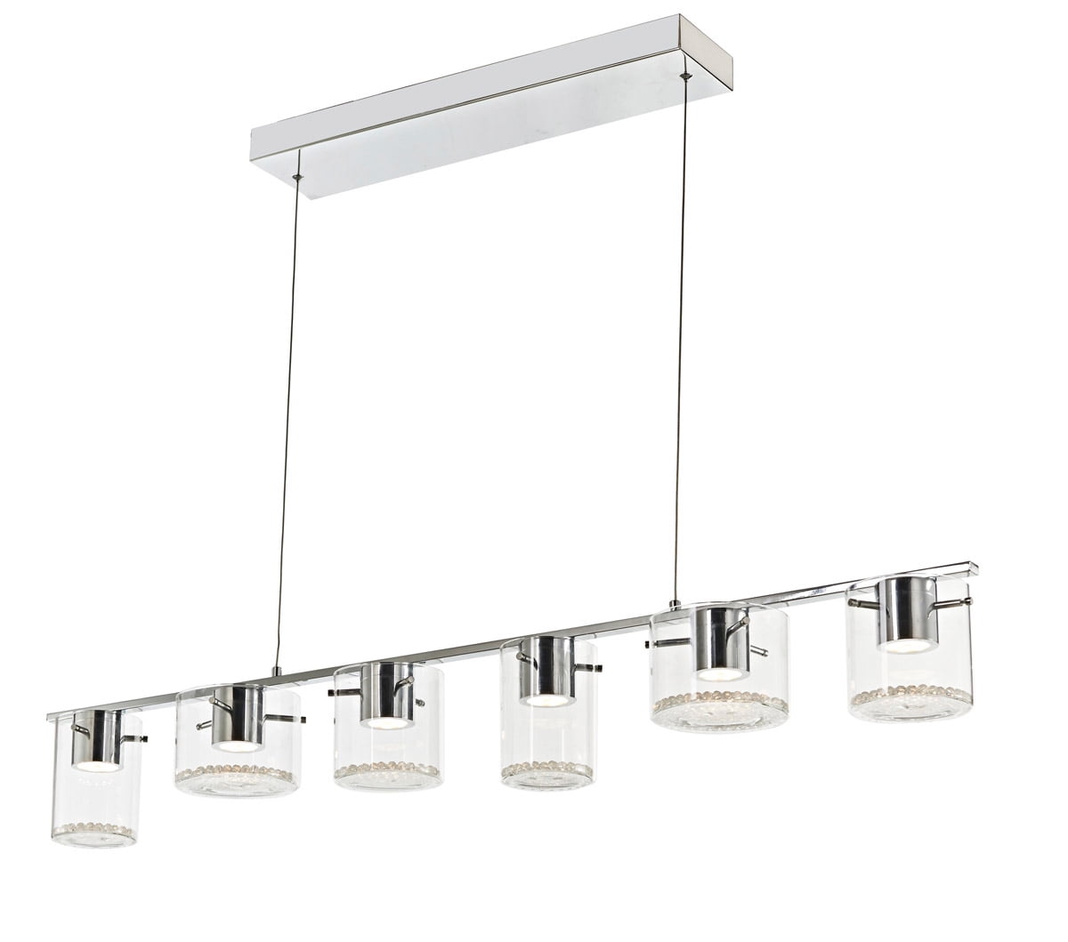 Island Lighting 6 Light Bulb Fixture With Chrome Finish Clear Light Bulb Fixture With Chrome Finish