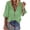 Green, variant on Women Casual Lantern Sleeve Shirt with Zipper V Neck Loose Solid Color Top