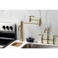 thumbnail image 2 of Kingston Brass KS3707TAL Tudor Deck Mount Pot Filler Faucet, Brushed Brass, 2 of 8