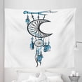 thumbnail image 1 of Hippie Moon Tapestry, Enchanted Mist Around the Luna Shaped Dream Catcher Rustic Art, Fabric Wall Hanging Decor for Bedroom Living Room Dorm, 5 Sizes, White Pale Blue Sky Blue, by Ambesonne, 1 of 1