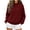 Wine, variant on Staron Women's Sweater Knitted Ribbed Round Neck Long Sleeve Casual Comfy Pullover Tops Fall Winter Fashion Solid Knitwear Army Green L