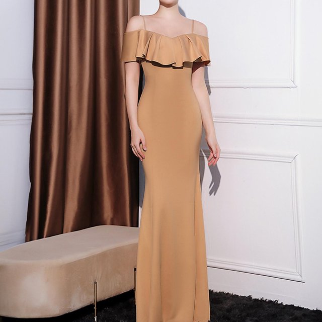 UPPADA Robe Sirène à une Épaule pour Femme Sans Manches Couleur Unie Robe Décontractée Robe de Cocktail Robe de Soirée Ourlet Haut-Bas Robe de Fête Robe de Bal de Mariage Robe de Bal Formelle Liquidation en Liquidation