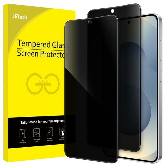 JETech Privacy Screen Protector for Samsung Galaxy S25 5G, Anti-Spy Tempered Glass Film, Fingerprint ID Compatible, 2-Pack