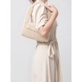 thumbnail image 2 of Zhuge Bolso de hombro tejido para mujer, bolso de mano tejido, bolso de mano tejido elegante para playa de verano, bolsos de hombro de 9,64 x 1,96 x 6,1 pulgadas (blanco), 2 of 5