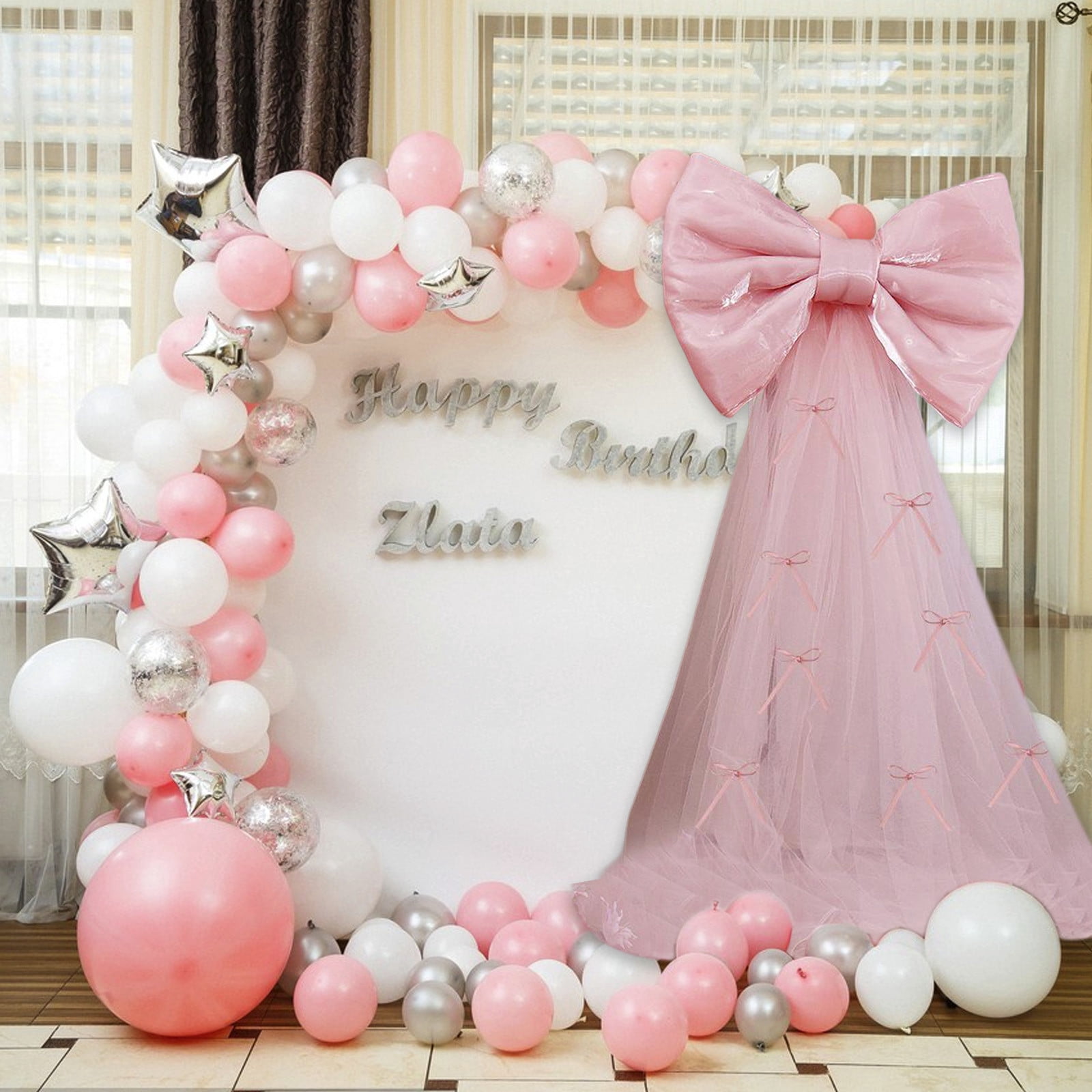 YiJuHui 2pcs Bow Party Decorations Bow Decor, Birthday Decorations for Wedding Engagement , Giant Room Decor B(50x38cm)