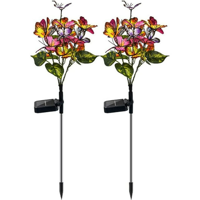 Lampes Solaires en Forme de Papillon pour Jardin, Lampe de Sol Décorative pour Extérieur