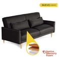 thumbnail image 2 of Sofá Cama Makora Anicka con Memory Foam Color Negro Lino Respaldo Reclinable de 3 Posiciones, 2 of 8