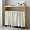 thumbnail image 6 of Green Plaid Cabinet Curtains for Kitchen 35"W x 35"L, Classic Sage Green Grid Checkered Lines Stripes Laundry Sink Cabinets Magic Tape Short Curtain Privacy Panel for Bathroom Vanity Cabinets, 6 of 9