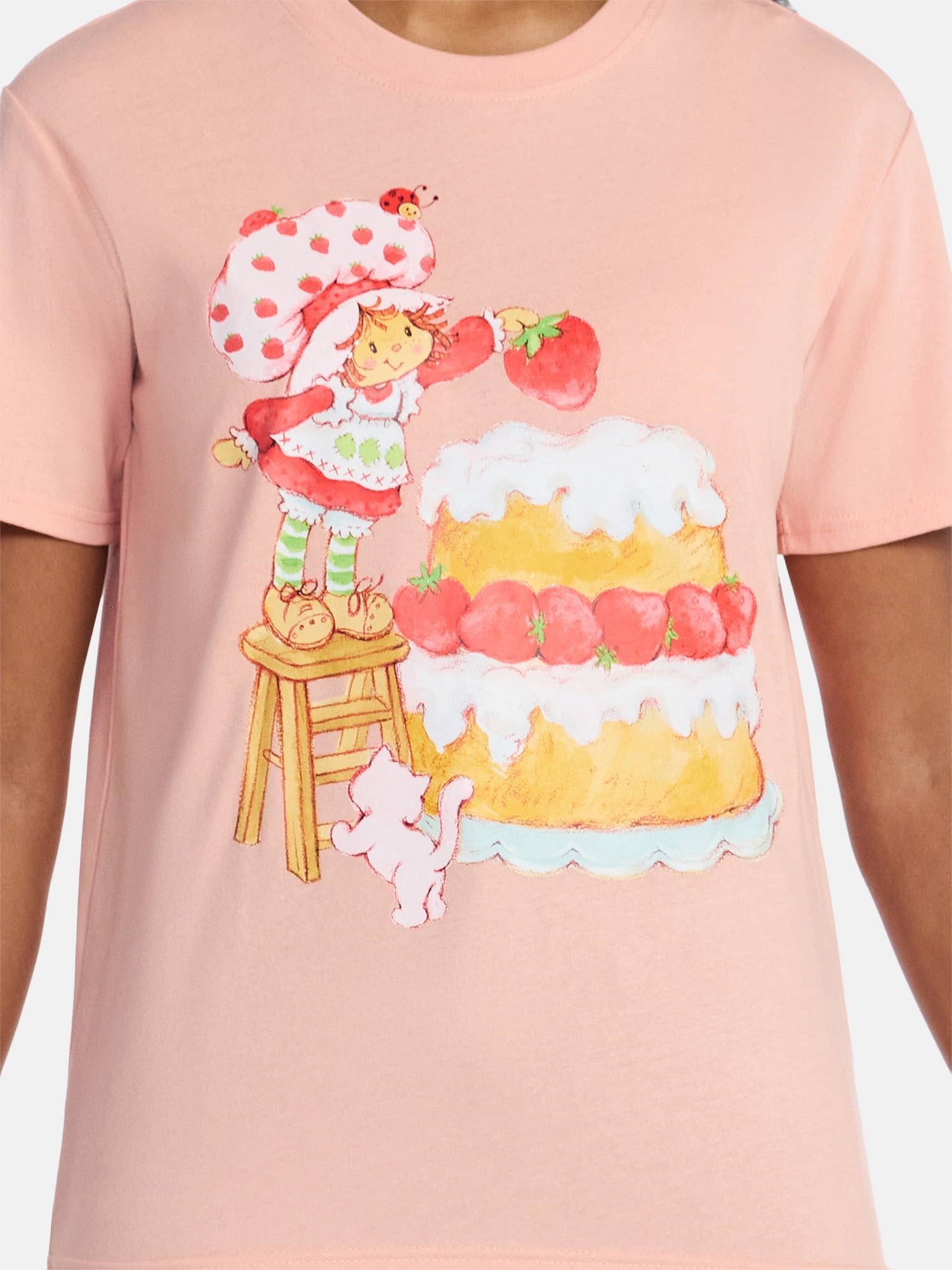 Strawberry Shortcake Women's Graphic Tee with Short Sleeves, Sizes XXS-XXL