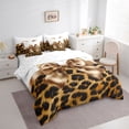 thumbnail image 3 of Feelyou Fashion Brown Bow Twin Bedding Sets 7pcs, Polkadots Cheetah Print Comforter Set, 3 of 8