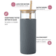 thumbnail image 4 of Funda de silicona, vaso de agua, regalo del Día de San Valentín para su botella de agua de cristal, funda protectora de silicona con pajita, funda de bambú Ofspeizc CPB-US-WZY106-7, 4 of 5