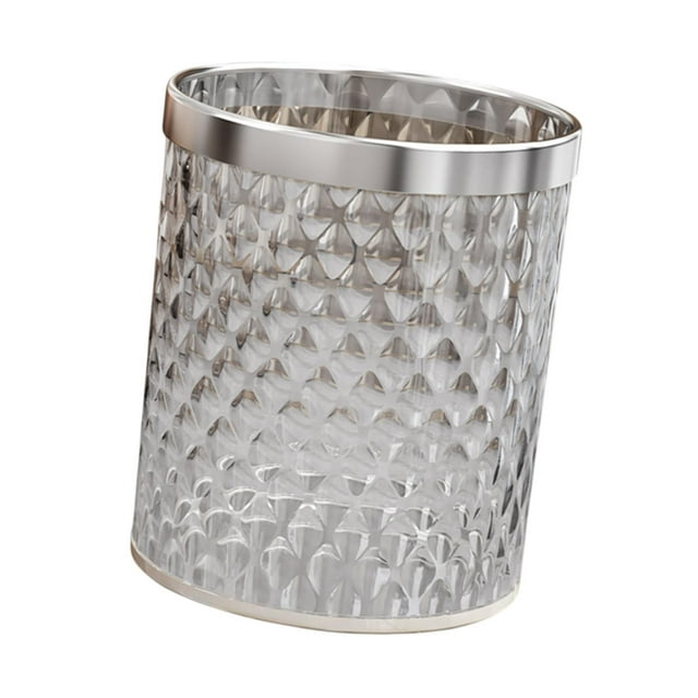 Elegante canal de basura de baño de baños de 16 l de papel de papel basura contenedor de basura de basura de basura para el dormitorio de la cocina Plata