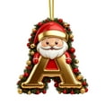 thumbnail image 2 of DAMAI 26 Letter Gold Christmas Ornaments With Cartoon Santa Claus- 2D Initial Ornaments for Christmas Tree, Personalized Name Decorations with Alphabet Letters for Holiday Decor, 2 of 3