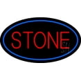 thumbnail image 1 of Stone Oval Blue LED Neon Sign 13 x 24 - inches Black Square Cut Acrylic Backing, with Dimmer - Premium built indoor Sign for Storefront, Store interior, Exhibition, Decor., 1 of 7