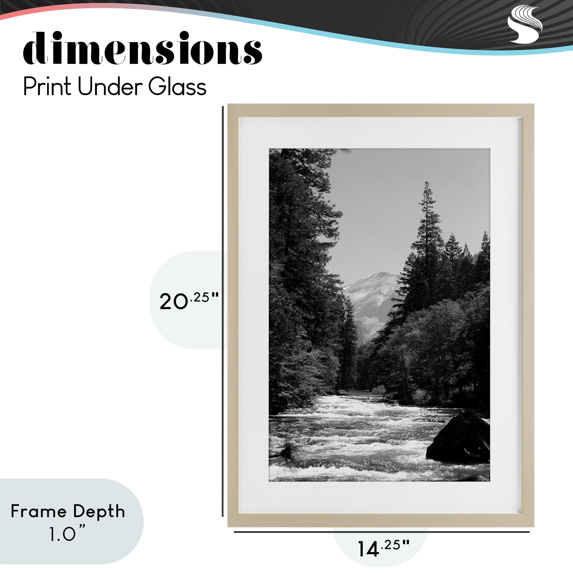 Stupell Industries Merced River Flow Birch Framed Print Under Glass, design by Kim Curinga