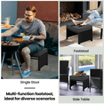thumbnail image 5 of Renwick 2 Pieces Outdoor Wicker Ottomans with Removable Cushions, Black/Gray, 5 of 10