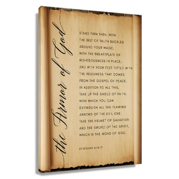 The Armor of God Ephesians 6 14 Wall Art Bible Verse Poster Decorations For Bedroom Artwork Canvas Paintings Unframed 12x18 in