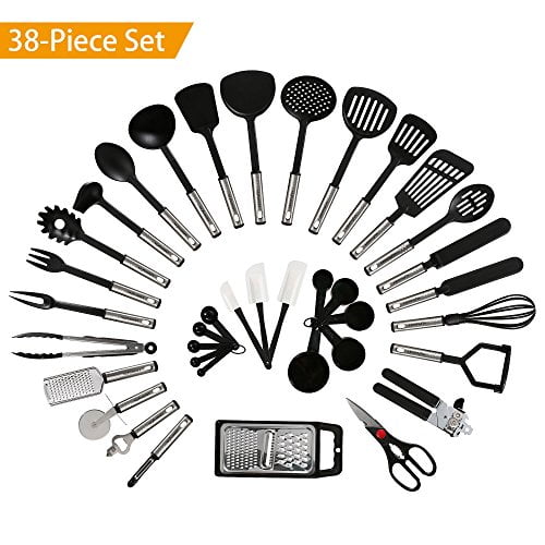 NEXGADGET Stainless Steel and Nylon Kitchen Utensils Set, 38 Pieces