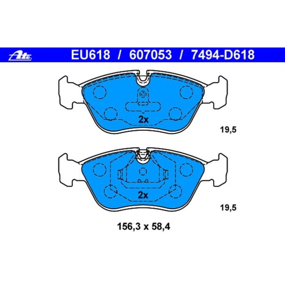 ATE Coated 607053 Disc Brake Pad